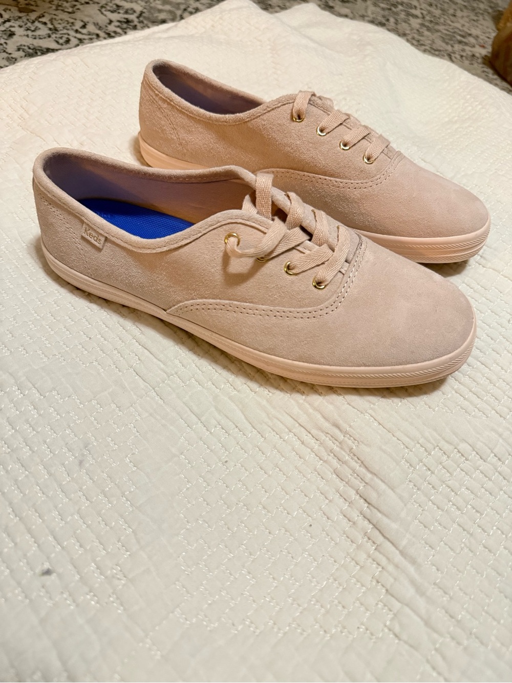 Keds Women's Suede Lace-Up Sneakers - Pale Pink